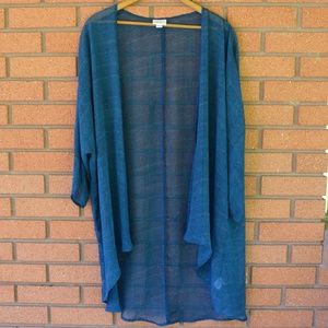 LuLaRoe- Sheer Blue/Green Kimono Style